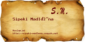 Sipeki Madléna névjegykártya